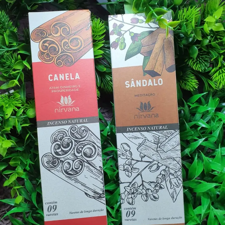 Incensos Nirvana de canela e sândalo para rituais e defumações